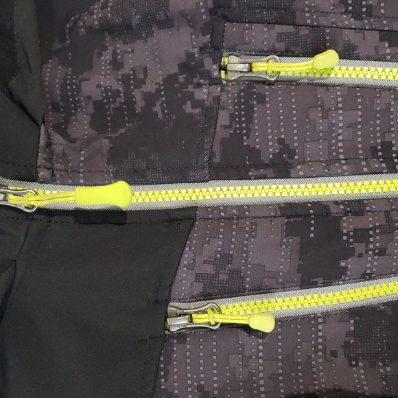 Children's Black and Gray Camo Jacket with Neon Accents - Picture 2 of 10